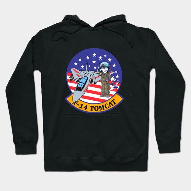 Grumman F-14 Tomcat - Aircraft Stars and Stripes Hoodie by TomcatGypsy